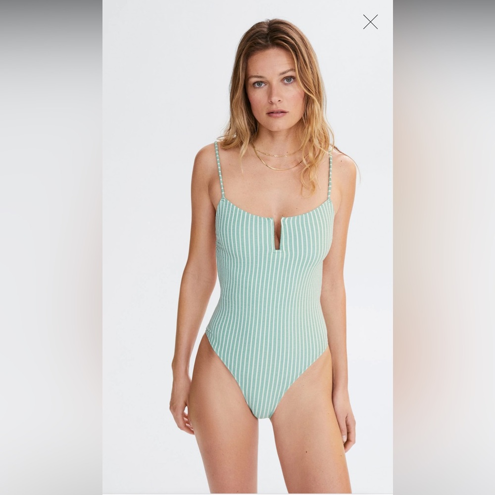Mango Striped Textured Swimsuit (Sold Out Online)